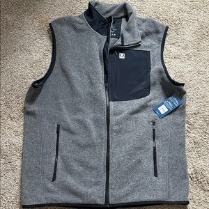 Huk Men's Gray and Black Vest